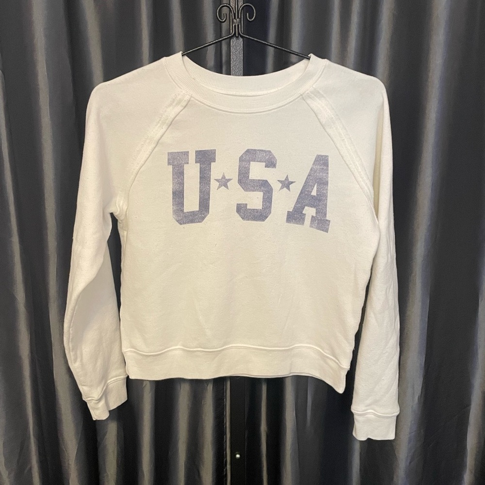 Women's White USA Sweatshirt